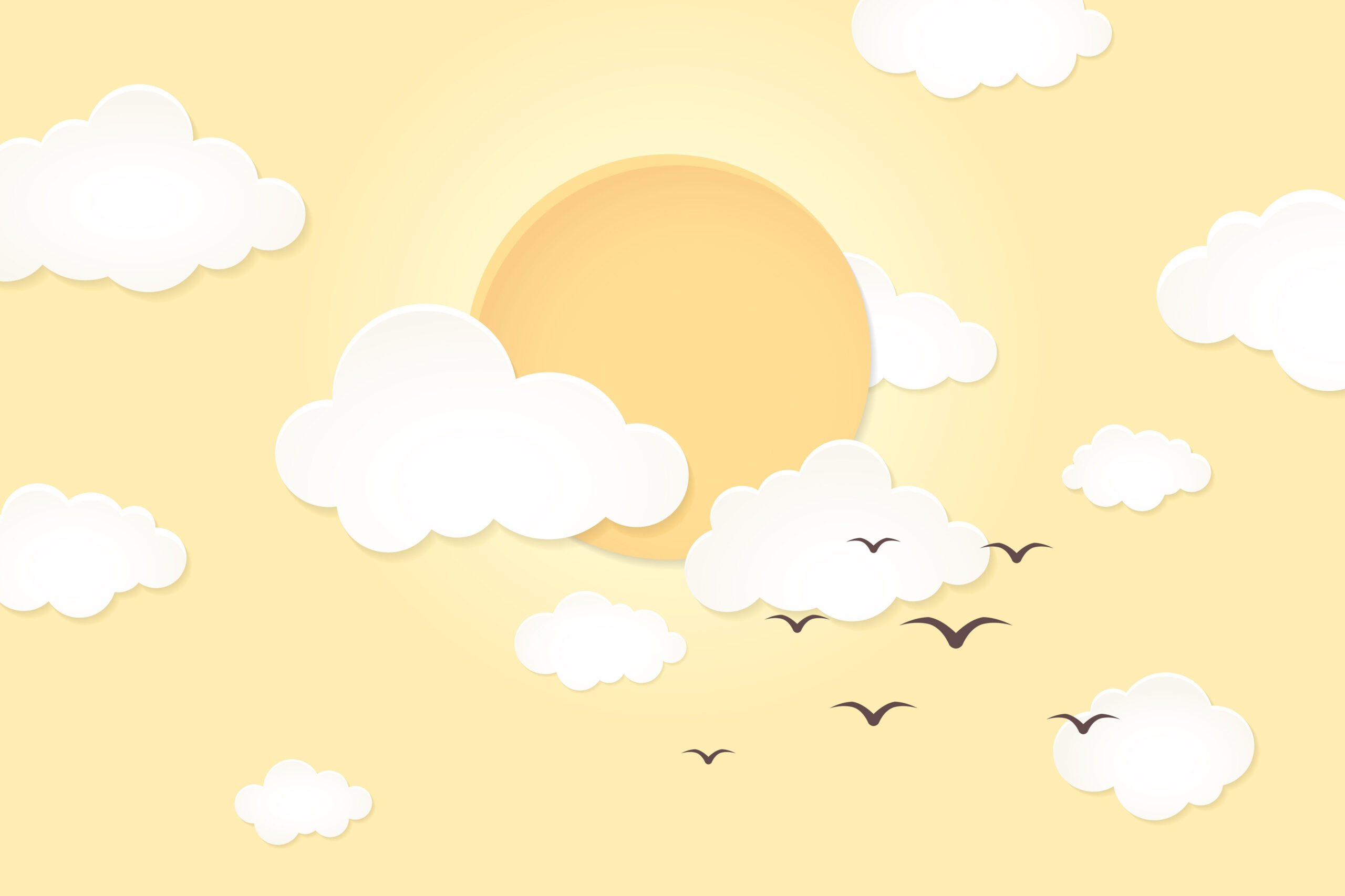 Summer sun background, yellow 3D design vector